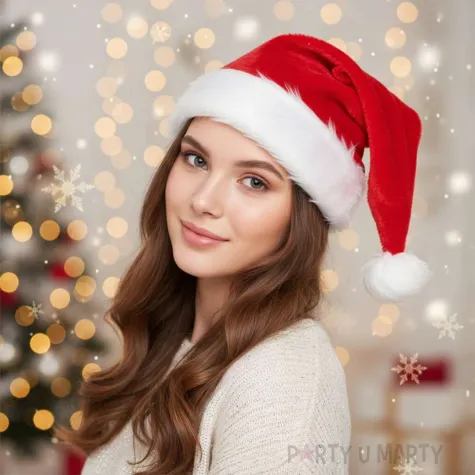 czapka swiety mikolaj deluxe czerwona guirca