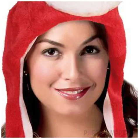 czapka swiety mikolaj na glowie czerwona guirca