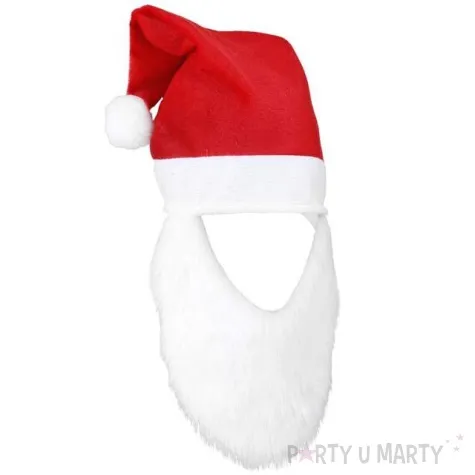 czapka swiety mikolaj z broda godan