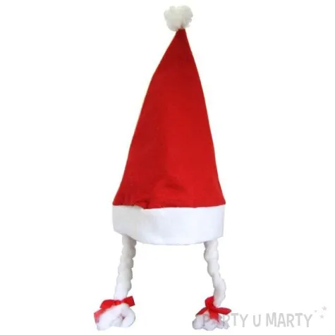 czapka swiety mikolaj z warkoczami arpex