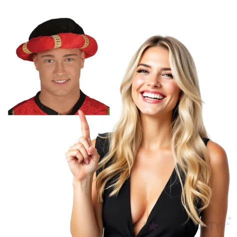 czapka turban czerwony guirca