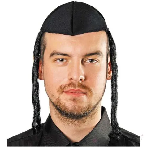 czapka zydowska jarmulka z pejsami kraszek
