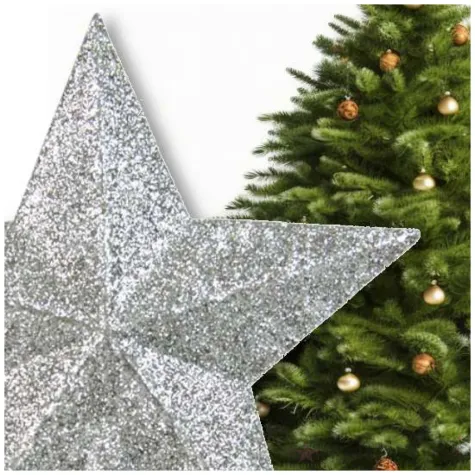 czubek choinkowy gwiazda brokatowa perlowy arpex 14 cm