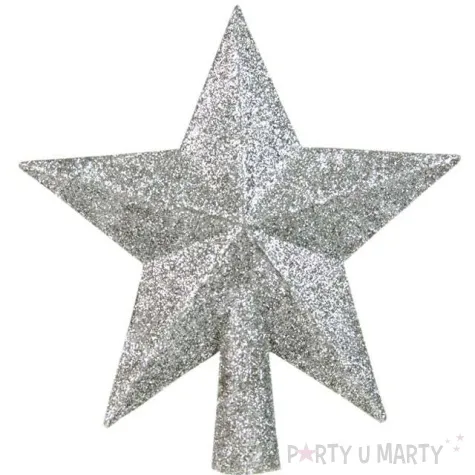 czubek choinkowy gwiazda brokatowa perlowy arpex 14 cm