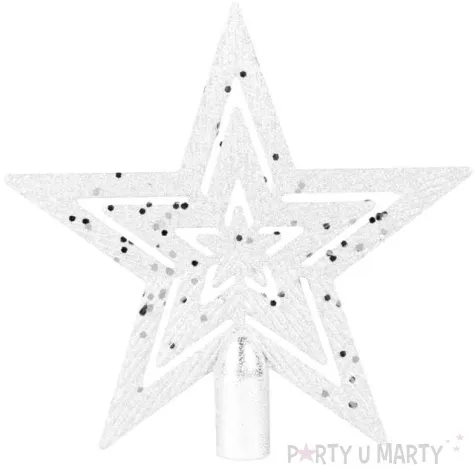 czubek choinkowy gwiazda swiateczna bialy arpex 20 cm
