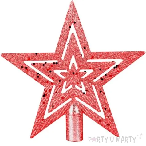 czubek choinkowy gwiazda swiateczna czerwony arpex 20 cm