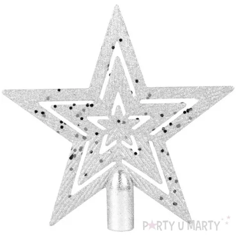 czubek choinkowy gwiazda swiateczna srebrny arpex 20 cm