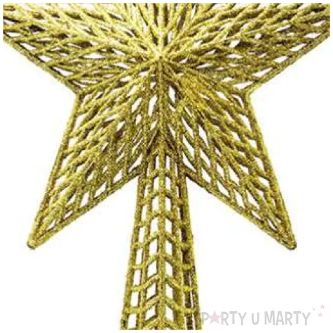 czubek choinkowy gwiazda zlota guirca 27 cm
