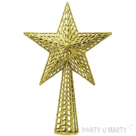 czubek choinkowy gwiazda zlota guirca 37 cm