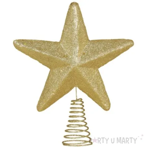 czubek choinkowy gwiazda zloty guirca 19 cm