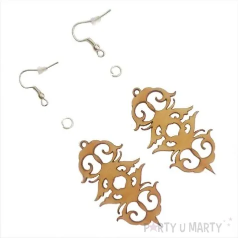 decoupage kolczyki folklor drewniane dl006