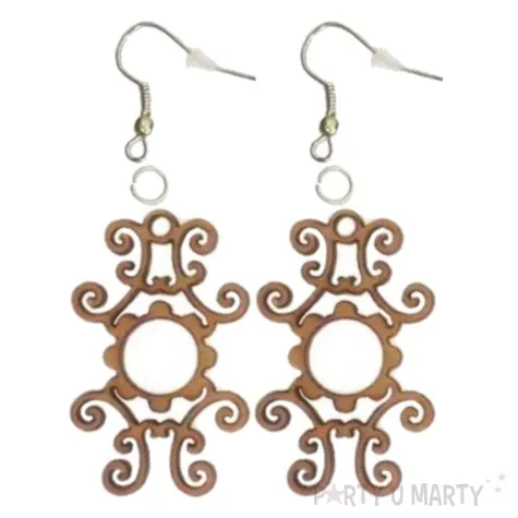 decoupage kolczyki orientalne drewniane dl005