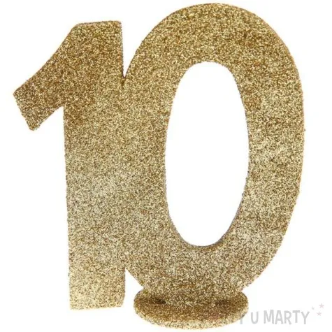 dekoracja 10 urodziny santex zlota 11 cm