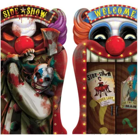 dekoracja 3d baner straszny cyrk amscan 45 x 30 cm