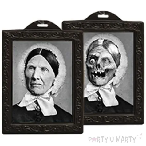 dekoracja 3d obraz halloween s babcia 22 x 28 cm