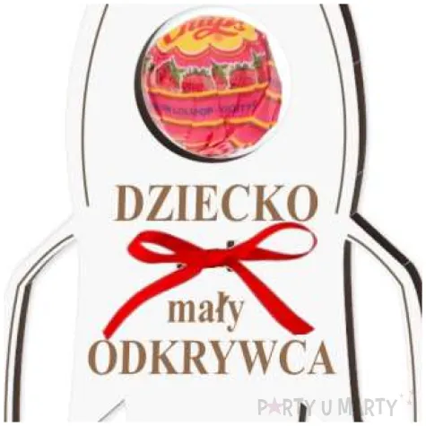 dekoracja 3d rakieta na lizak dziecko odkrywca biala 14 cm