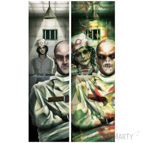 dekoracja 3d szpital psychiatryczny amscan 100 x 30 cm