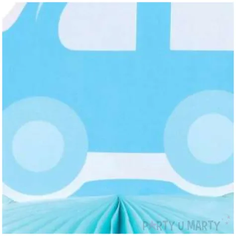 dekoracja auto z rozeta niebieska godan