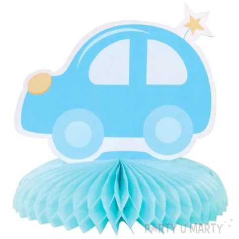 dekoracja auto z rozeta niebieska godan