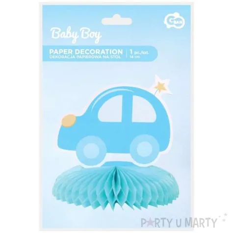 dekoracja auto z rozeta niebieska godan