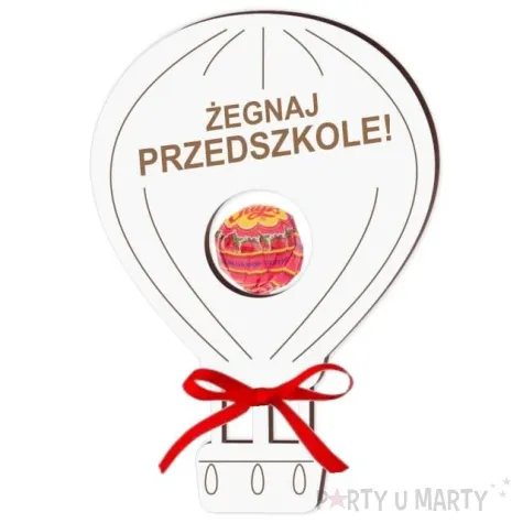 dekoracja balonik na lizak zegnaj przedszkole bialy 15 cm