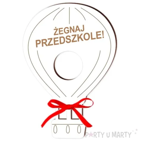 dekoracja balonik na lizak zegnaj przedszkole bialy 15 cm