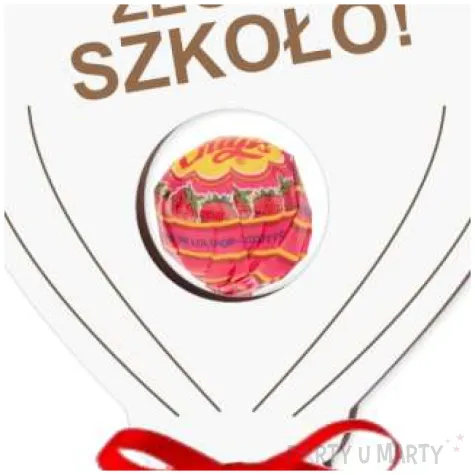 dekoracja balonik na lizak zegnaj szkolo bialy 15 cm