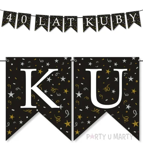 dekoracja baner personalizowany wlasny napis 10 flag girlanda 200 cm