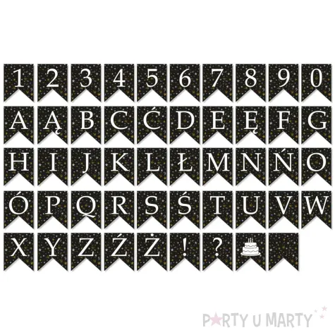 dekoracja baner personalizowany wlasny napis 10 flag girlanda 200 cm