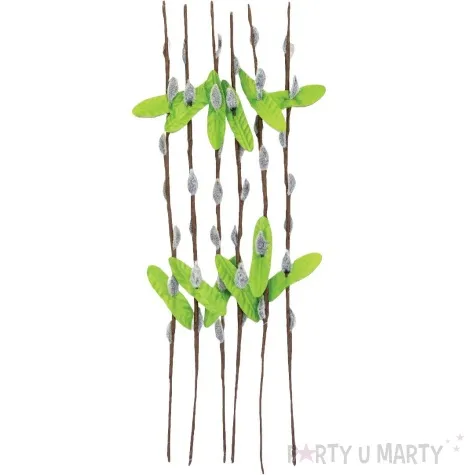 dekoracja bazie z listkami aliga 31 cm 6 szt