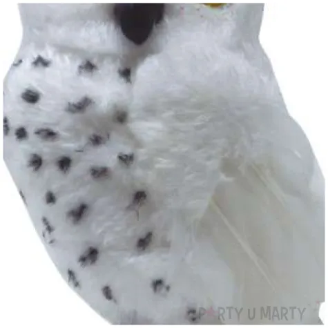 dekoracja biala sowa guirca 18 cm