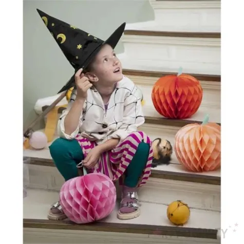 dekoracja bibulowa dynie honeycomb partydeco 24 cm 3 szt