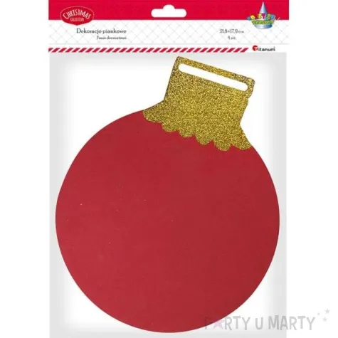 dekoracja bombki czerwone piankowa titanum 4 szt