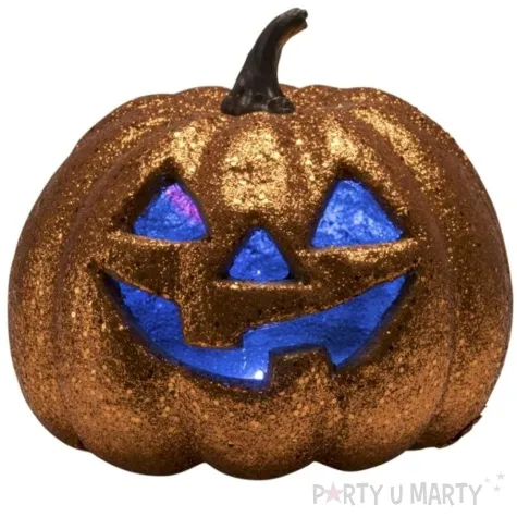 dekoracja brokatowa dynia led zlota carnival toys