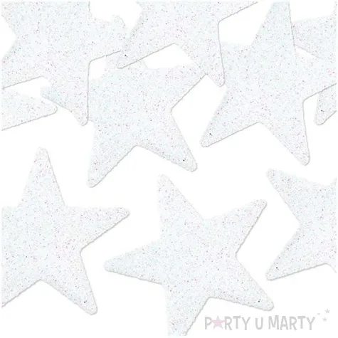 dekoracja brokatowa gwiazdka biala 5 cm 8 szt