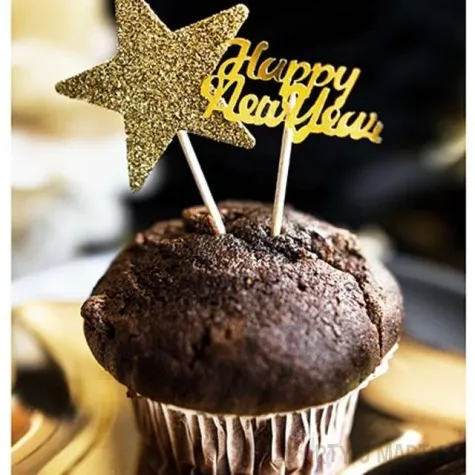 dekoracja brokatowa gwiazdka zlota 5 cm 8 szt