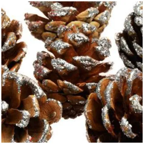 dekoracja brokatowe szyszki arpex 6 szt