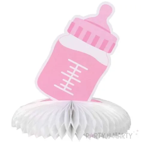 dekoracja butelka z rozeta rozowa godan