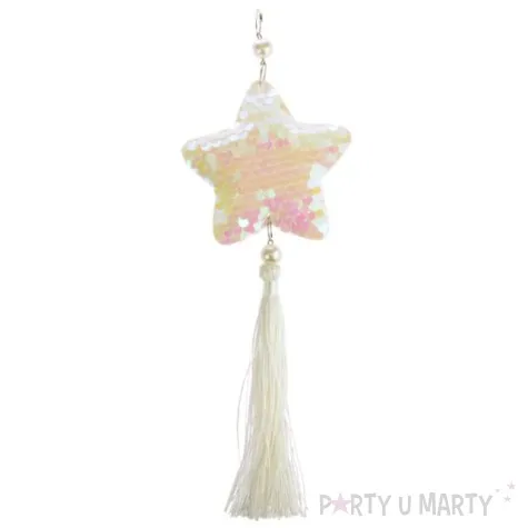 dekoracja cekinowa gwiazdka perlowa arpex 23 cm