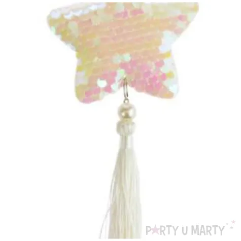 dekoracja cekinowa gwiazdka perlowa arpex 23 cm