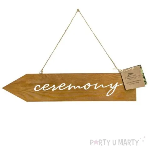 dekoracja ceremony drogowskaz drewniany partydeco 36x7 5 cm