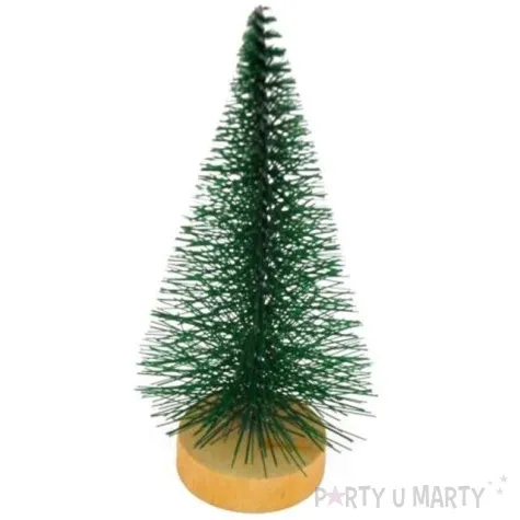 dekoracja choinka na pniu zielona aliga 15 cm