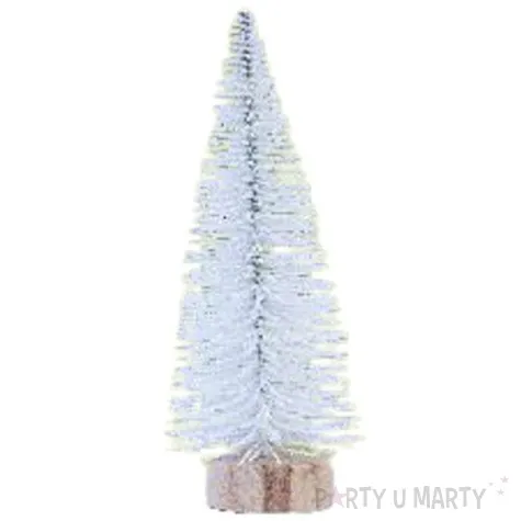 dekoracja choinka perlowa biala aliga 15 cm