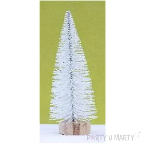 dekoracja choinka perlowa biala aliga 15 cm