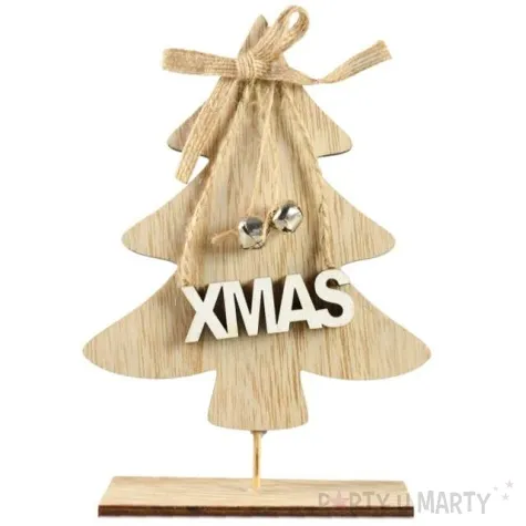 dekoracja choinka xmas z dzwoneczkami drewniana arpex