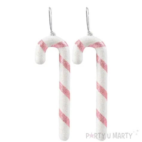 dekoracja choinkowa laski cukrowe rozowy arpex 2 szt