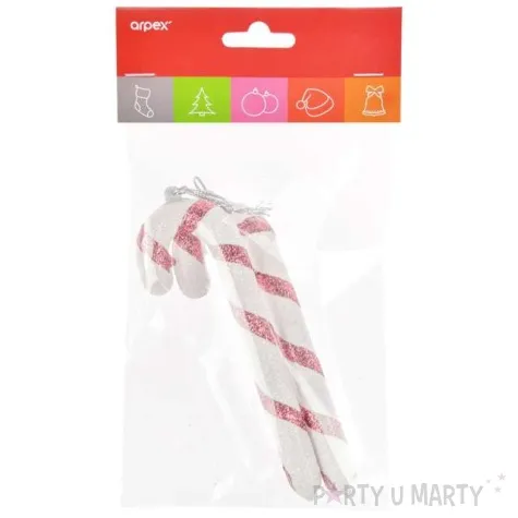 dekoracja choinkowa laski cukrowe rozowy arpex 2 szt