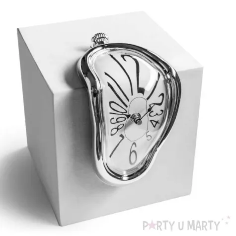 dekoracja cieknacy zegar salvadora dal bialy gadzetmaster arabskie cyfry