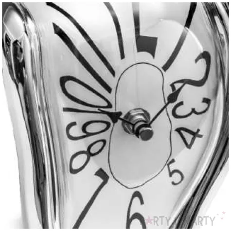 dekoracja cieknacy zegar salvadora dal bialy gadzetmaster arabskie cyfry
