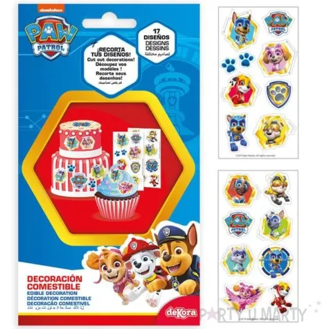 dekoracja cukiernicza paw patrol dekora 17 szt